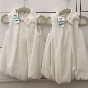 18 month White velvet bubble dresses